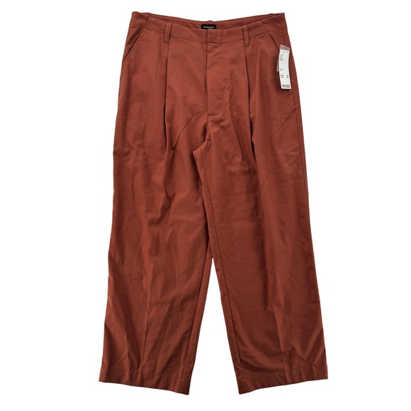 Standard Cloth Pants Mens 34 Cedar Brown Straight Leg Cropped New Tag Casual - Picture 1 of 9